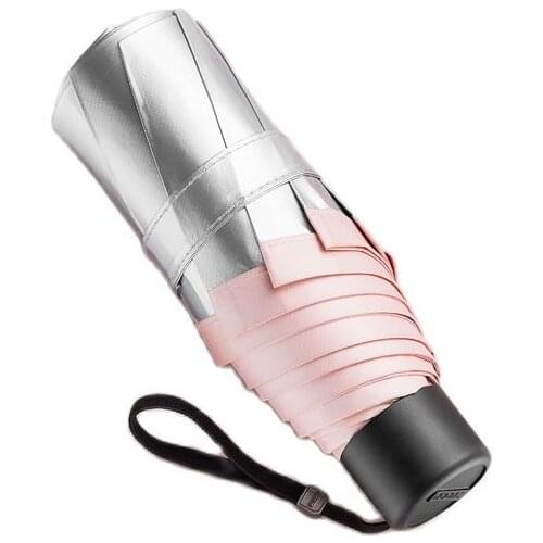 Mini Parasol Folding Umbrella Small Sun Umbrella Pocket Silver Coating Upf50 UV Womens Umbrellas Capsule Ombrello Gift SY372