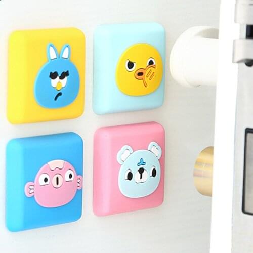 Cartoon animals Doorknob Rubber Fender Lock Protective Pad Door Anti-collision wall stickers Protector Savor Shockproof Crash