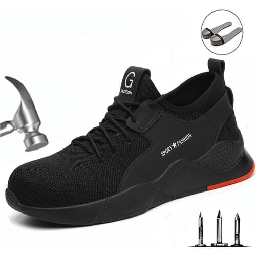 Men Steel Toe Boots Work Safety Plus Size Outdoor Tennis Breathable Protective Puncture-proof Safety Shoes For Men sneakers