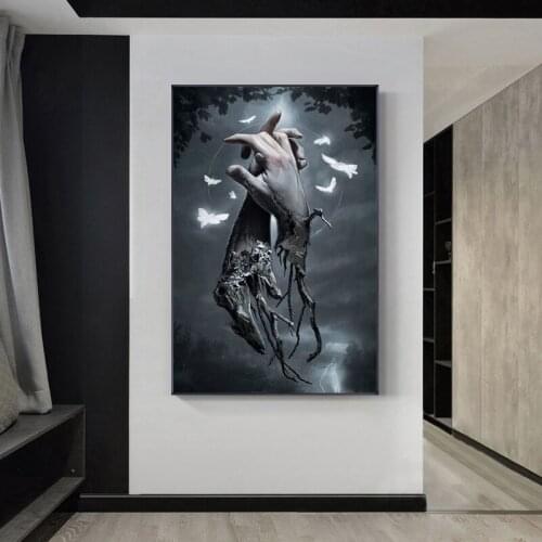 AbstractHurt Withered Finger Hang In Hand Canvas Painting Cuadros Posters Print Wall Art for Living Room Home Decor (No Frame)