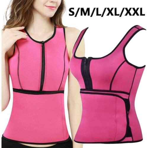 5 Sizes Hot Sweat Slimming Neoprene Shirt Vest Body Shapers for Weight Loss No Zipper Pink Women