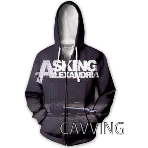 New Fashion 3D Print Asking Alexandria Zipper Hoodies Zip Up Hooded Sweatshirts Harajuku Hoodie Hip Hop Sweatshirts Z01