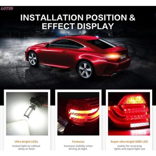 LED Bright Auto Car Tail Brake Turn Signal Light Reverse Lamp Bulb Luces Led H4 Led Headlight