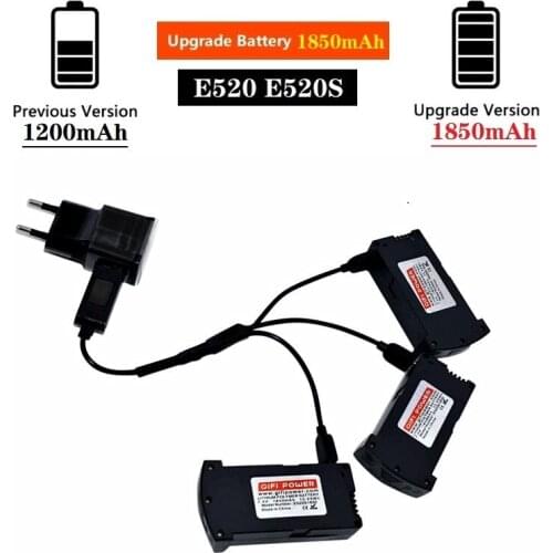 Upgrade 7.4V 1850MAH LiPo Battery For RC E520 E520S RC Quadcopter Spare Parts 7.4V Drones Battery with Charger For E520 EU Plug