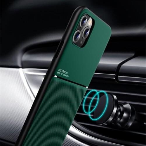 Luxury Leather phone Case For iPhone 11 pro max 12 X Xs max XR 7 8 6 6S Plus SE 2020 Ultra thin Magnetic Car Plate back Cover