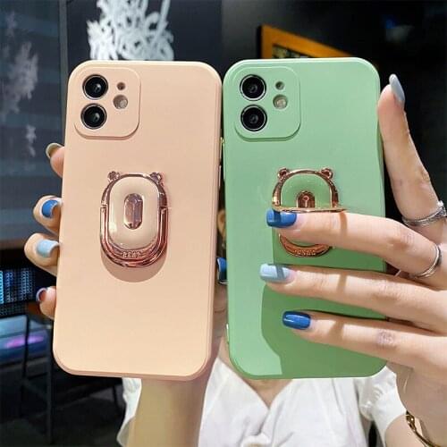 Fabulous Liquid Silicone Ring stand Phone Holder For Samsung S20 S21U S10 M31 A51 A71 A12 A21S A20 A30 A50 A31 Phone Case Cover