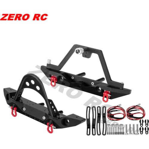 METAL Rear Bumper Bull Bar With Light Tire Holder For 1/10 RC Crawler Car Axial SCX10 & SCX10 II 90046 90047 Traxxas TRX-4 TRX4