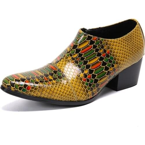 High Quality Genuine Leather Formal Dress Mens Derby Pointed Toe Handmade Footwear High Heels Man Wedding Party Shoes