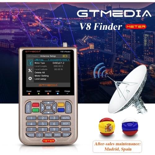 V8 Finder Meter GTMEDIA SatFinder DVB-S2/S2X Digital Satellite Finder HD Receptor TV Signal Receiver Sat Decoder Location Finder