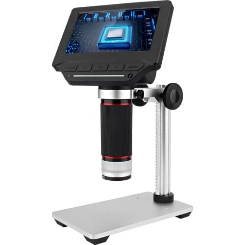 4.3-in LCD Screen Video Microscope with 32GB TF Card 1000X Microscope and Telescope 1080P with IR Remote Adjustable Metal Stand