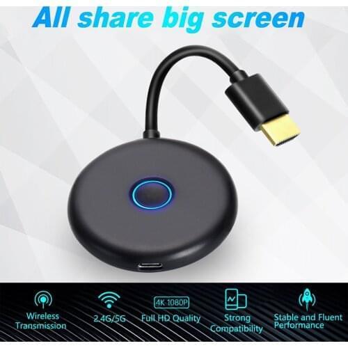 WiFi HDMI Display Dongle Portable Dual-band Display Receiver 2.4G 5G Wireless Same Screen Device Charging Cable Dropshipping