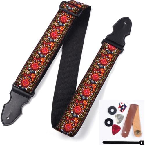 Jacquard Guitar Strap 6cm widen Guitar straps with strap buckle holder