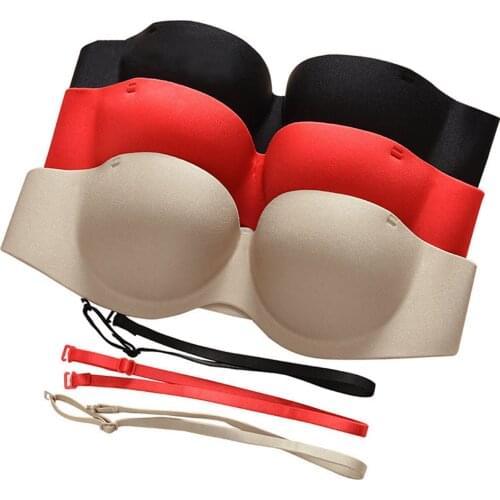 Gown Bras Strapless Push Up Invisible Bras Women Strapless Invisible Bras Detachable Strapless Bra Invisible Underwear