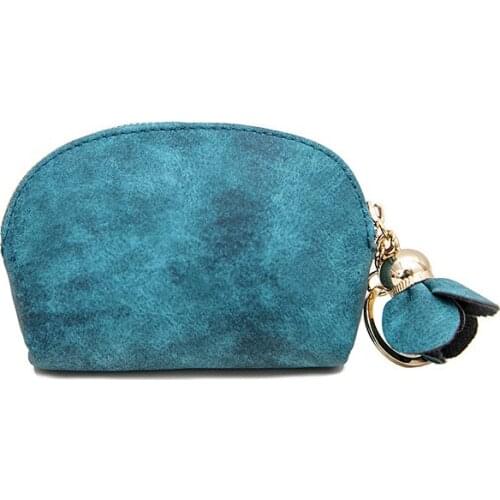 Women Simple Leather Small Mini Wallet Holder Zip Coin Purse Clutch Handbag