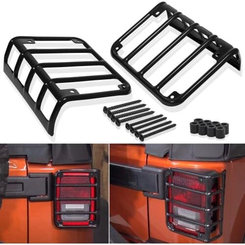 1Pair Metal Car Rear Taillight Guard Protector Cover Chrome Styling Back Lamp Tail Llight Shell for Jeep Wrangler JK 2007-2018