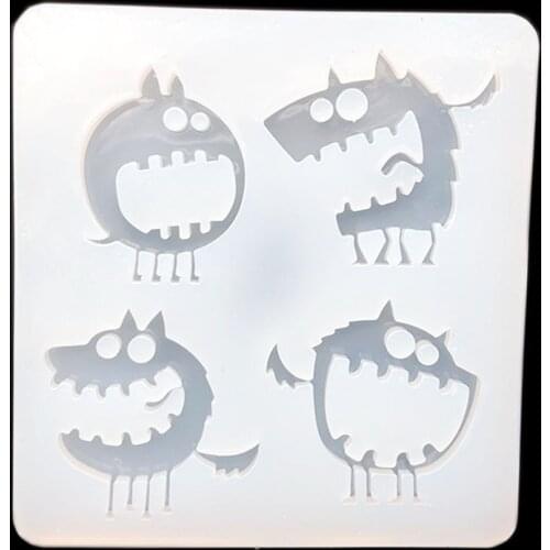 1pcs Liquid Silicone Mold Monster Cartoon Charms Pendant Resin Mold For DIY Pendant Charms Jewelry Toys Making Craft