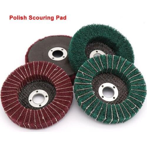 100mm Non-woven Flap Grinding Disc Nylon Polishing Drawing Wheel Angle Grinder Tools For Metal Polish Scouring Pad