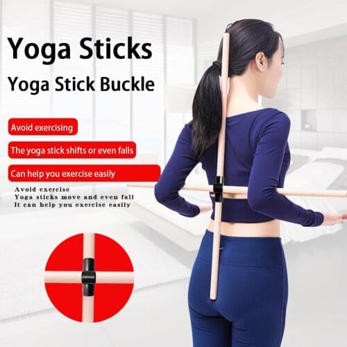 2pcs/set Open Shoulder Women Yoga Pole Yoga Stick Correction Hunchback Beauty Back Indoor Sports Fitness Wood Body Stretch Tool