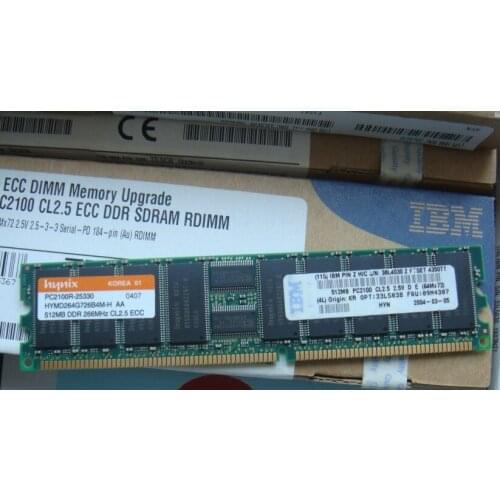 33L5038 ECC 38L4030 PC2100R-25330 HYMD264G726B4M-H AA 512MB DDR 266MHz CL2.5 ECC 512MB PC2100 CL2.5 2.5V OPT 33L5038 FRU 09N4307