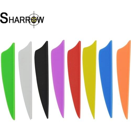 50pcs 2.5 Inch Archery Arrow Feathers Shield Shape Rubber Feather Fletching DIY Shaft Vanes Outdoor Hunting Shooting Accessories