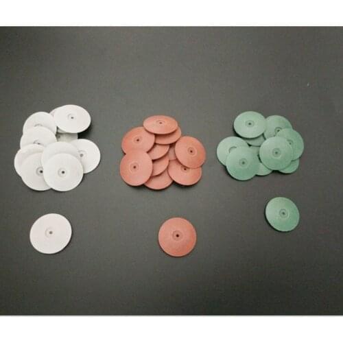 30Pcs Dental Lab Polishing Wheels Burs Silicone Polishers Disk Coarse Gray/Brown/Green, Diameter: 22mm