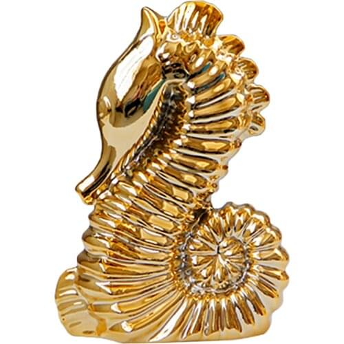 Home Decor Sea Horse Sculpture Handmade Ceramic Art Collectible Paper Weight