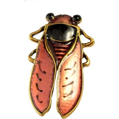 Environment-friendly vintage gold zinc alloy Cicada pin brooch fashion insect ornament jewelry accessories