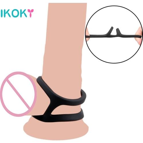 IKOKY Delay Ejaculation Cock Ring Penis Ring Adult Products Sex Toys for Men Male Silicone Sex Products
