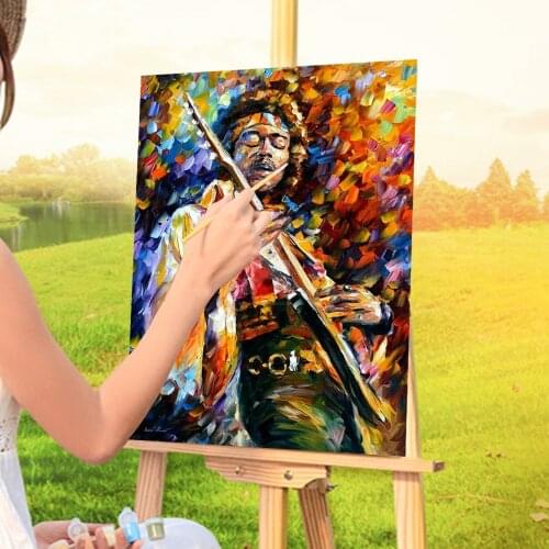 Jimi Hendrix By Leonid Afremov Coloring By Numbers Painting Set Oil Paints 50*70 Canvas Pictures Wall Decoration Drawing