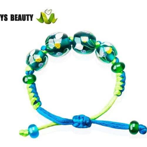 Calla lotus flower coloured glaze beads bracelet implied romantic love bracelet personality girls fashion accessories