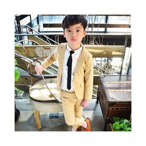 Baby Boys Blazer Sets Autumn Winter 2020 New Kids Boys Solid Long-sleeved Shirt+blazer Coat+pants 3pcs Suits Kids Gentleman Suit