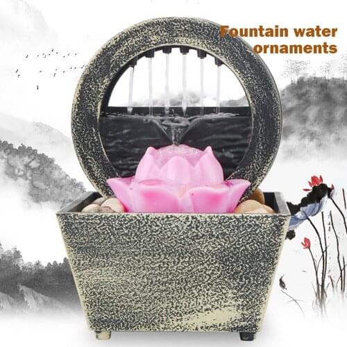 ABS Creative Water Fountain Desktop Ornaments Flowing Water Waterfall Money Drawing Fei Shui Craft Home Office Teahouse Decor