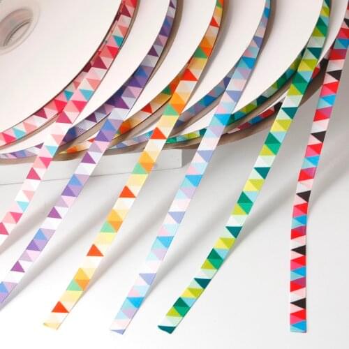 10mm 5 Yards Printed Thread Ribbons Arts Crafts Sewing Apparel Sewing Hair Bow Fabric Ribbons DIY