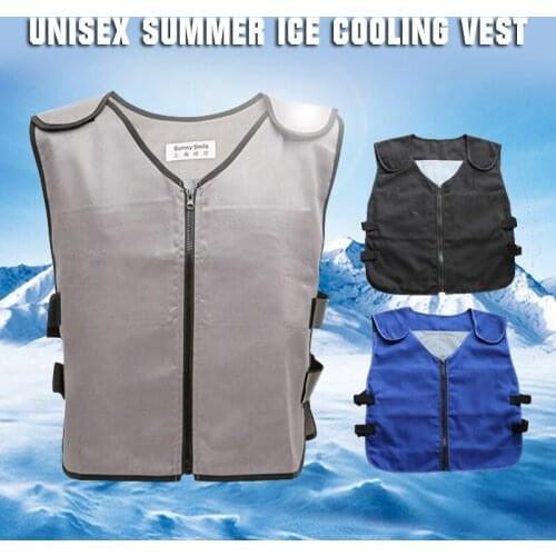 Summer Ice Cooling Vest Anti High Temperature Unisex Sunstroke Prevente Riding Fishing Outdoor Ice Pack Mesh Fabric