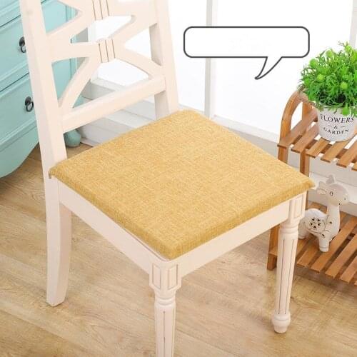 Chinese Style Linen Dining Chair Cushion Solid Wood Tea Chair Mat Removable Washable Thicken Sponge Tatami Mat Office Chair Pad