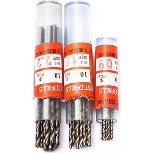 10Pcs/Set 0.3mm-3mm Mini Micro HSS Spiral Twist Drill Bit Drilling Tool Set