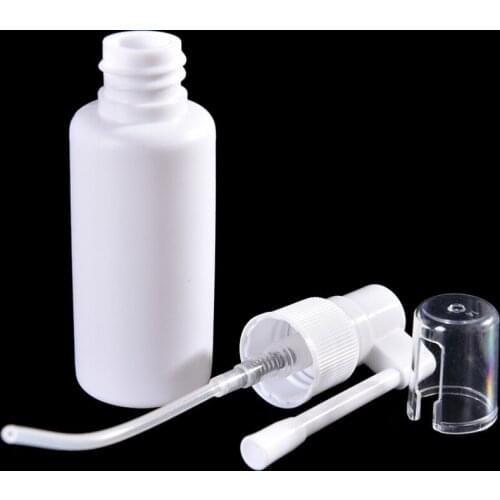 New 2Pcs White Useful Empty Oral Spray Bottle Applicator Rocker Spray Medical Spray Bottle Refillable Perfume Atomizer