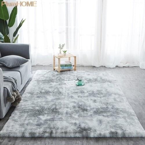 New Colorful Carpets Shaggy Carpet For Living Room Bedside Rugs Rainbow Color Soft Fluffy Plush carpet For Bedroom Home Decor