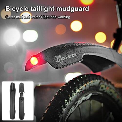 NEW Universal Bike Mudguard Full Cover Front and Rear with Taillight Adjustable Bicycle Fender Mountain Bike Mud Guard Protector