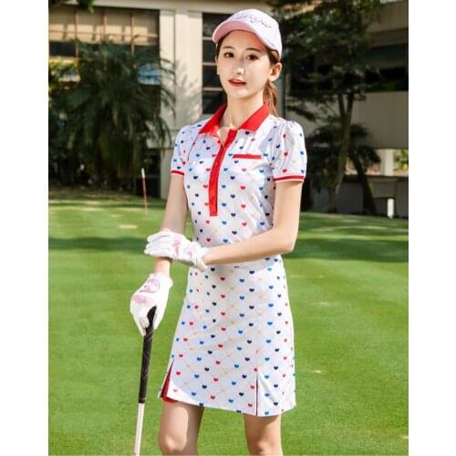 Golf dress womens sports casual dress summer breathable quick-drying womens short-sleeved dress slim thin summer dress