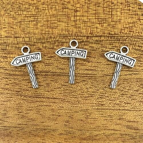 10pcs charm CAMPING alloy pendant 22*16mm vintage Tibetan silver DIY making pendant, fashion pendant alloy