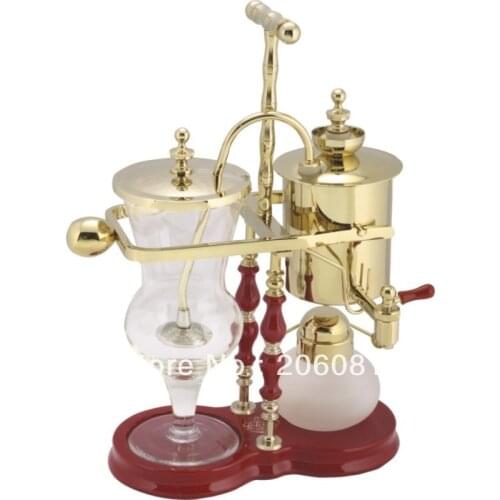 Luxury Champagne Gold Belgian royal coffee maker/vacuum coffee pot /Tea pot with top quality ,perfect chrsitmas gift