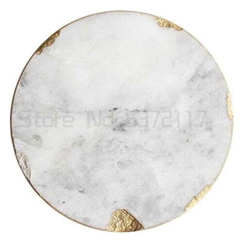 Nordic luxury style gold depicting natural marble pad, cup pad, heat insulation pad, storage tray, retro photography props