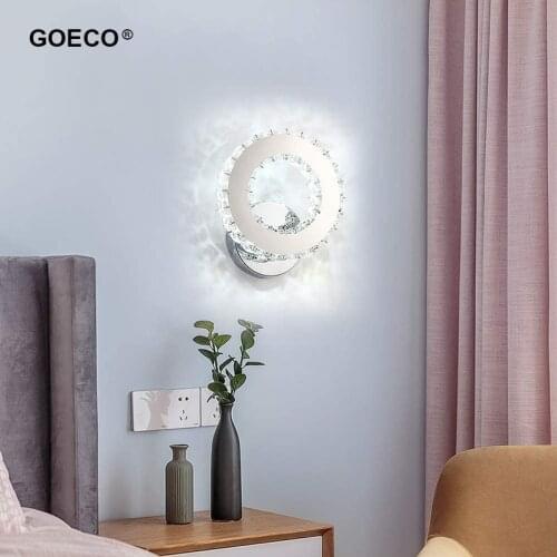 Modern Crystal Wall Lamp Nordic Led Wall Light Living Room Bedroom Bedside Sconce Home Decor Indoor Lighting Fixture 220V