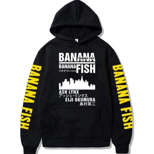 2021 Halloween Men Women Banana Fish Sudadera Print Hoodie Sweatshirt Unisex Loog Sleeve Pullover Autumn Winter