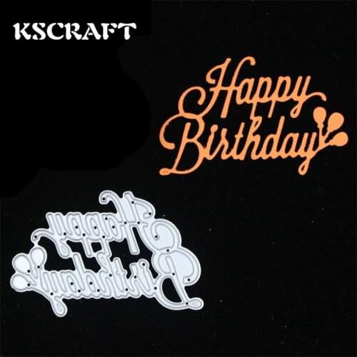 KSCRAFT Happy Birthday Cutting Dies Stencils for DIY Scrapbooking/photo album Decorative Embossing DIY Paper Cards