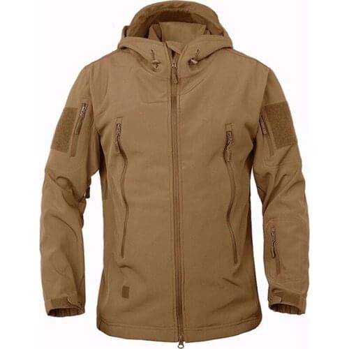 Soft Shell Military Uniform Men Tactical Warm Thermal Breathable Hooded Coat Male Outerwear Army Clothes Plus Size