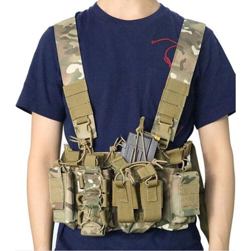 Military Tactical Vest Airsoft Paintball Carrier Chest Rig Pack Pouch Lightweight Duty Vest Bag Outdoor Sports Hunting Equipment