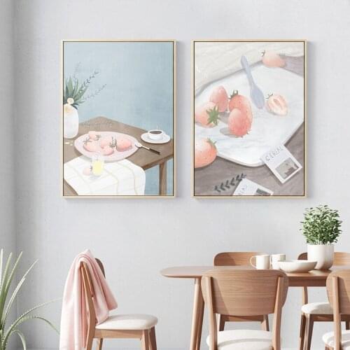 Wall Art Canvas Painting Fruit Dining Table Abstract Painting Nordic Posters And Prints Wall Pictures For Living Room Decor