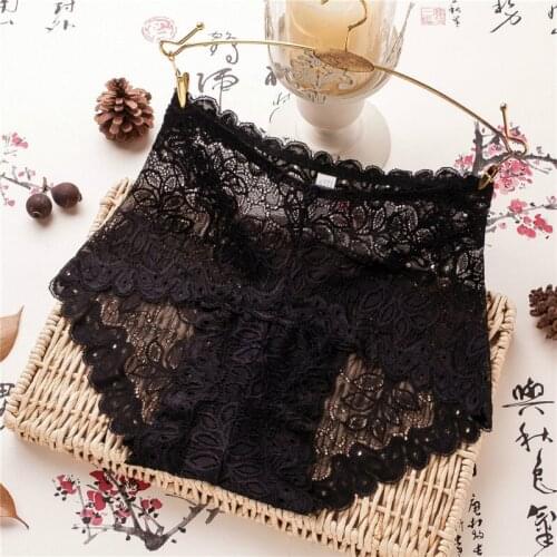 Yasemeen Mid Waist Seamless Lace Panties Sexy Lace Invisiblecotton Briefs Sexy Lace Breathable Boyshort for Women Plus Size